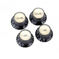 Musiclily MX1566BK-2-MX1568BK-2 Комплект ручек потенциометров (2+2), Les Paul, черные,